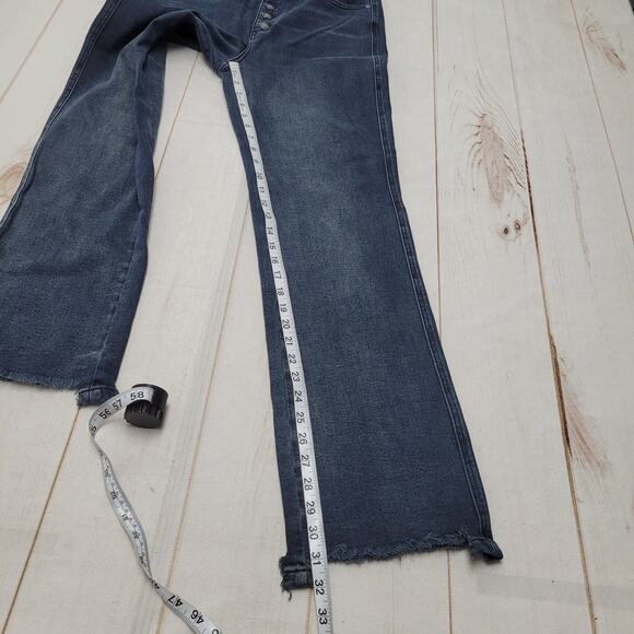 Judy Blue Best Day high rise straight fit leg jeans button fly raw hem boho - Picture 3 of 10